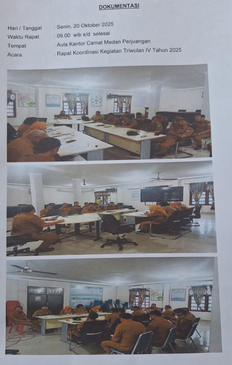 Rapat Koordinasi Kegiatan Triwulan IV Kecamatan Medan Perjuangan