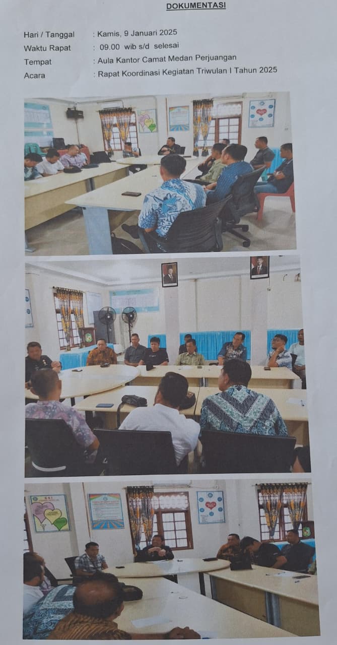Rapat Koordinasi Kegiatan Triwulan I Kecamatan Medan Perjuangan