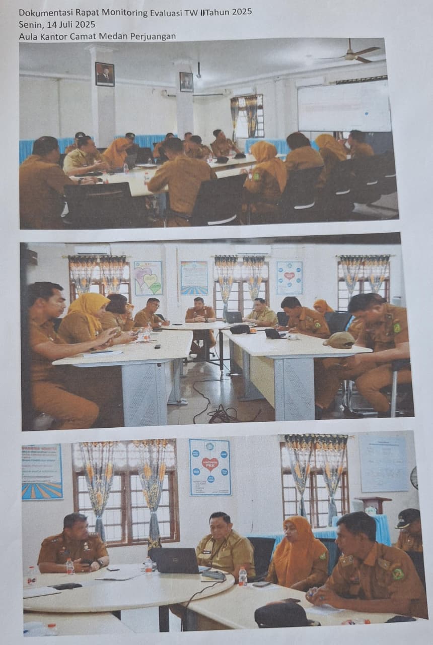Rapat Monitoring Evaluasi Triwulan II Kecamatan Medan Perjuangan