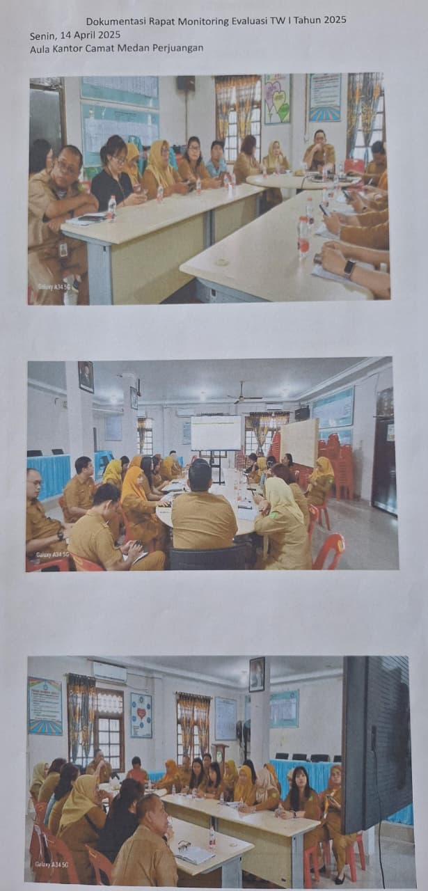 Rapat Monitoring Evaluasi Triwulan I Kecamatan Medan Perjuangan